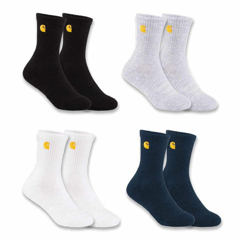 Toddlers' Midweight Embroidered Crew Sock 4 Pack SC2254T