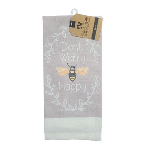 Virah Bella Queen Bee Don't Worry Bee Happy kitchen towel