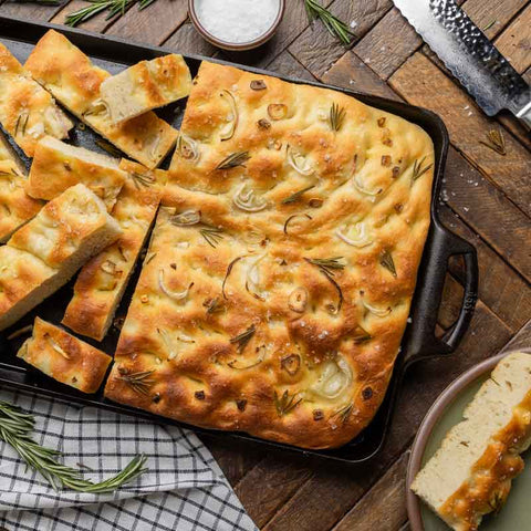 Lodge Cast Iron baking pan in use
