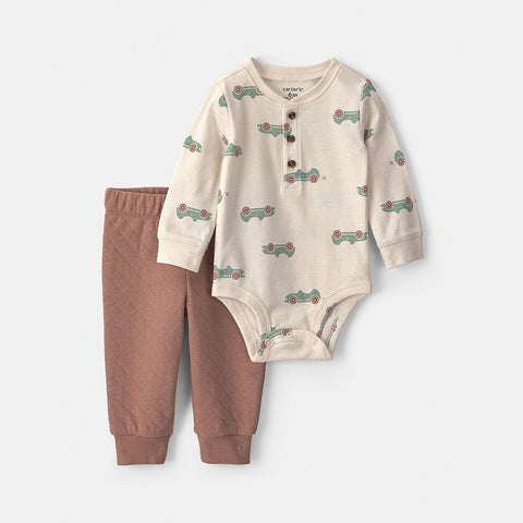 Baby Boy Transportation 2-Piece Long-Sleeve Bodysuit & Pant Set 1W372510
