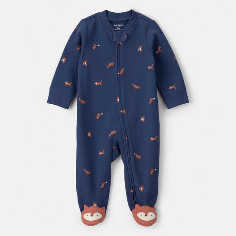 Baby Boy's 100% Cotton 2-Way Zip Sleep & Play Pajamas 1W110010