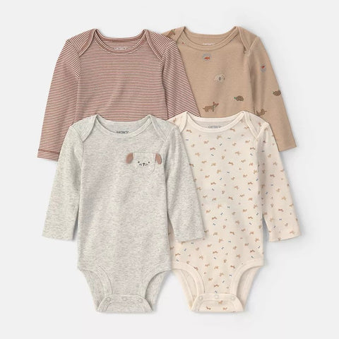 Baby Boy's 4-Pack Long Sleeve Bodysuits 1V527210