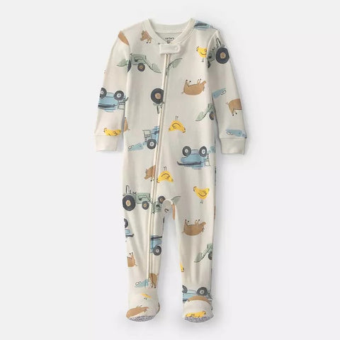 Baby Boy's Farm Cotton 2-Way Zip One-Piece Pajamas 1V365510