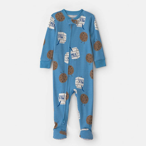 Baby Boy's Snug Fit Footed Pajamas Milk And Cookies 1W135710