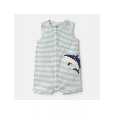 Baby Boy's Striped Shark Romper 1V659910