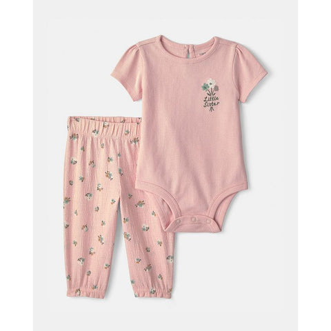 Baby Girl's Little Sister 2-Piece Bodysuit & Pant Set 1V324410
