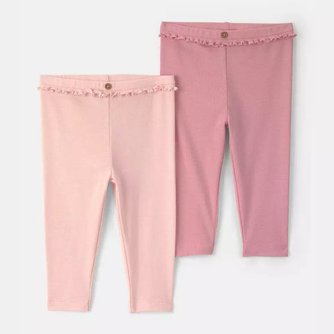 Baby Girl's Pink 2-Pack Cotton Pants 1V255310