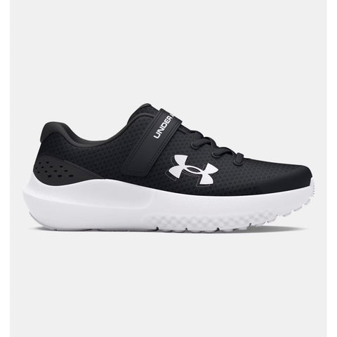 Under Armour boy's Surge 4 shoe in black & white