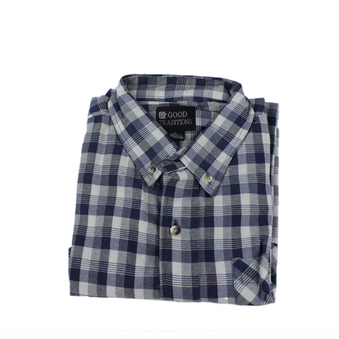 Good Traditions Destin men's short-sleeve shirt in Blue Check