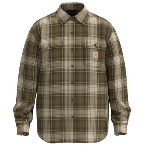 Men's Big and Tall Hubbard Loose Fit Heavyweight Flannel Long-Sleeve Plaid Shirt 107013