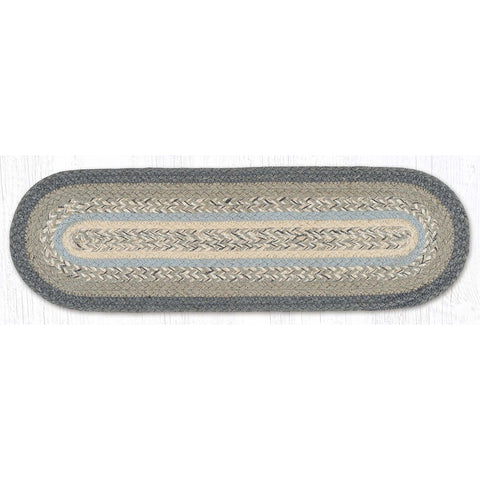 stair tread, Braided Jute Rug-Charcoal and Gray C-903