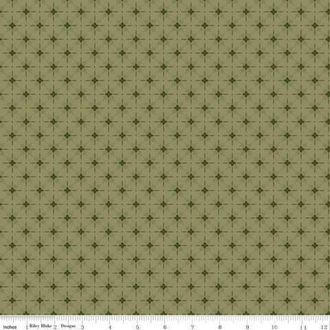 green, Christmas Greeting Collection Twinkle Cotton Fabric C17666