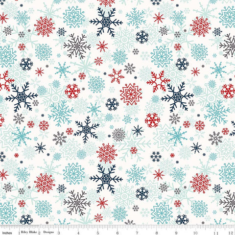 white, A Perfect Collection Snowflakes Cotton Fabric C17992