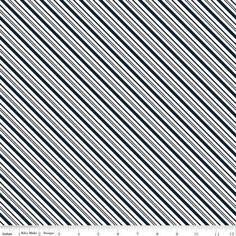 navy, A Perfect Winter Collection Stripes Cotton Fabric C17995