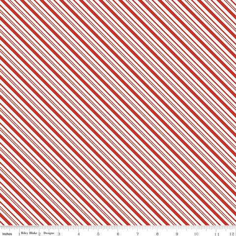 red, A Perfect Winter Collection Stripes Cotton Fabric C17995