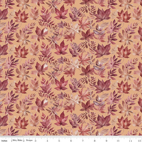 marmalade, Harvest on the Prairie Collection Leaves Print Cotton Fabric C18281