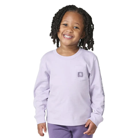 thistle, Girls' Long-Sleeve Tonal Patch Pocket T-Shirt CA7221
