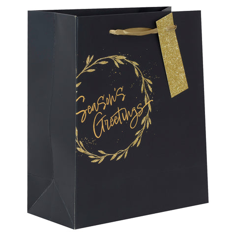 medium, Gold Wreath Gift Bags CH