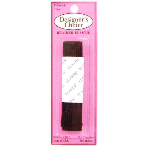 3/4" Black Braided Elastic CJ-112