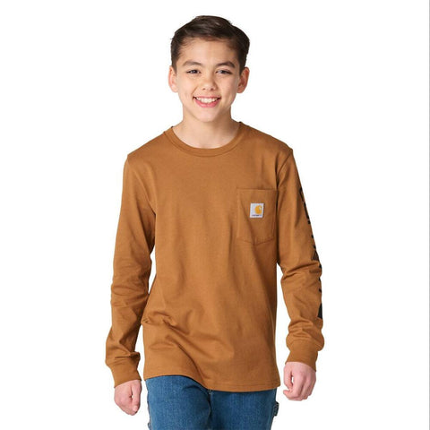 Boys' Youth Long Sleeve Pocket Logo T-Shirt CA6884