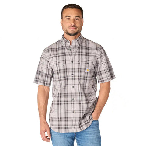 Men's Fort Loose Short Sleeve Plaid Shirt 107273