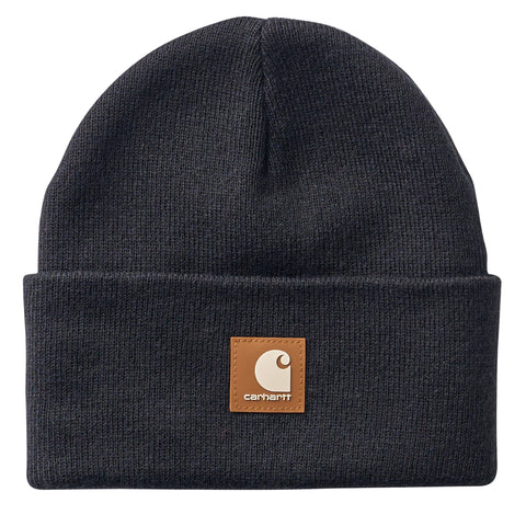 Carhartt Children's Rubber Patch Watch Cap Beanie in caviar black