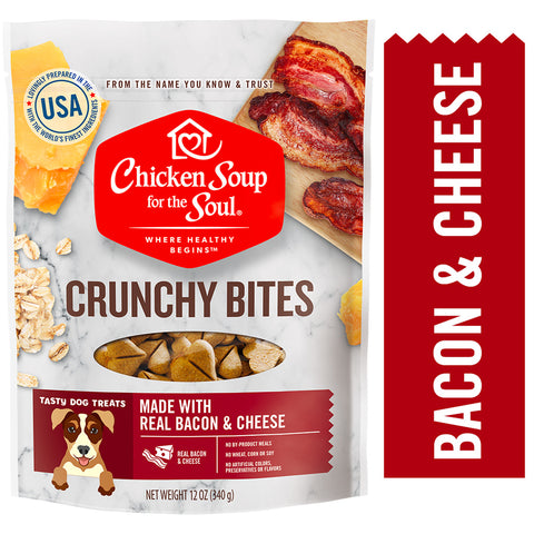 Bacon and Cheese Crunchy Bites Dog Treats 12-oz
