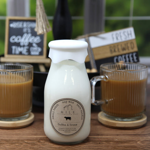 Coffee & Cream scent Milk Bottle Candle