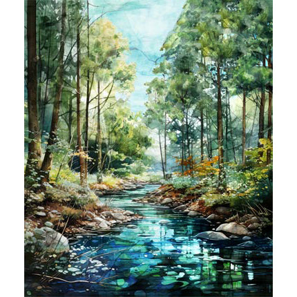 Serenity Springs Collection Cotton Craft Panel DP29065-78