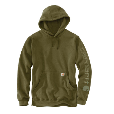 Dark Bronzed Green Men's Big and Tall Midweight Logo Hoodie K288