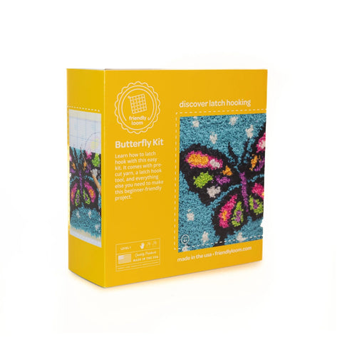 Friendly Loom latch hooking Butterfly Kit package