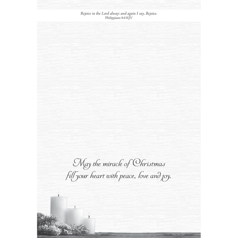 Family Treasures Christmas Candles greeting card with message
