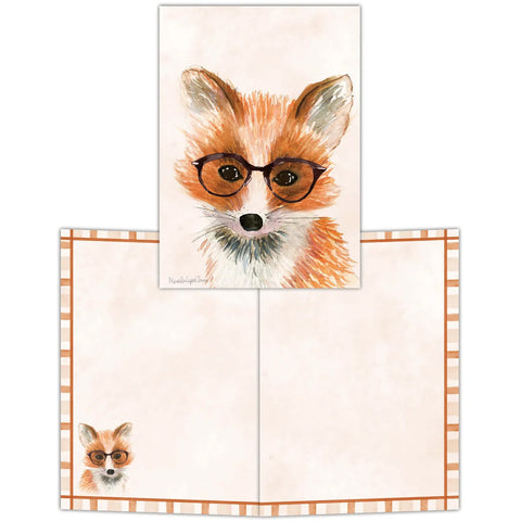 Fox in Glasses 15 Boxed Note Cards & Envelopes FNC92547
