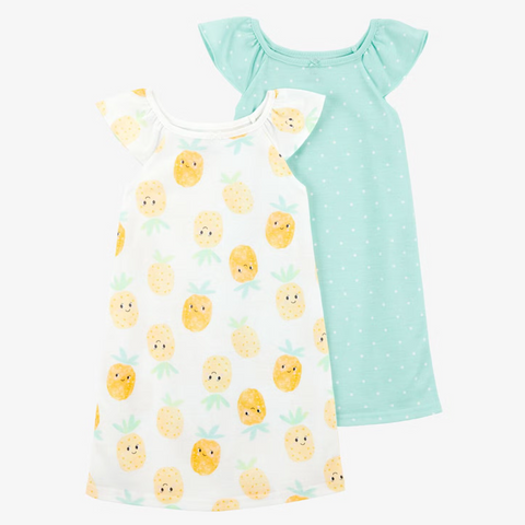 Children's 2-Pack Pineapple Nightgowns 3S893410