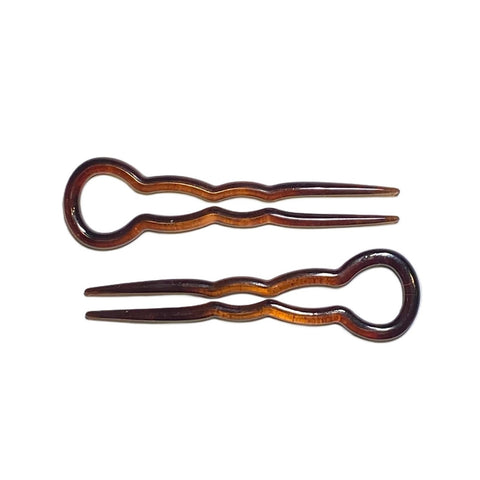 Brown plastic hair pins