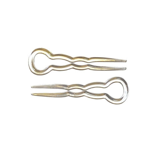 Clear plastic hair pins