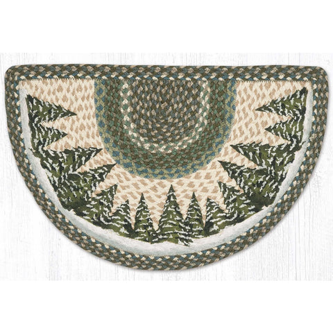 Holiday Village Trees braided jute slice rug