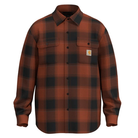 Men's Hubbard Loose Fit Heavyweight Flannel Long-Sleeve Plaid Shirt 107013