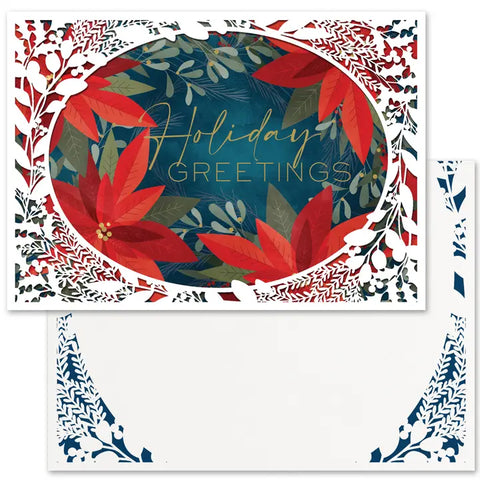 Intricate Poinsettia Boxed Christmas Cards 1001500