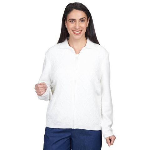 Women's Zip-Front Chenille Cardigan 03969