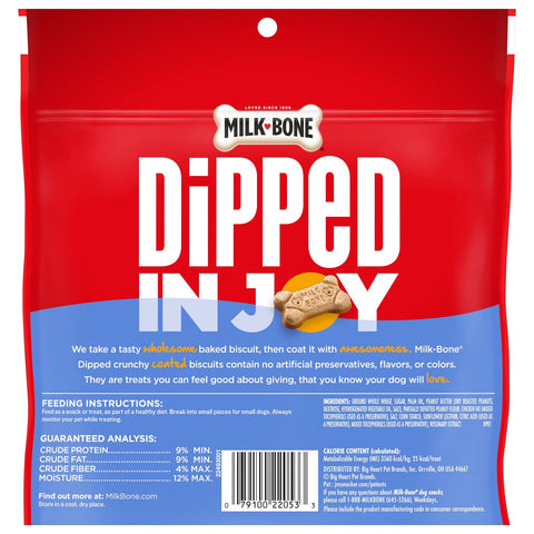 Dipped Baked with Real Peanut Butter Dog Biscuits, 12 oz