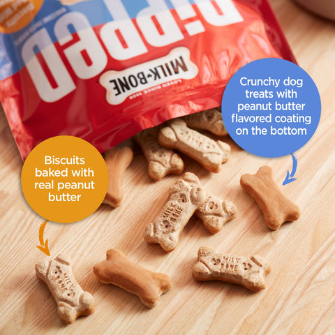 Dipped Baked with Real Peanut Butter Dog Biscuits, 12 oz