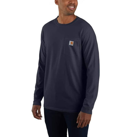 Men's Big and Tall Carhartt Force Relaxed Fit Midweight Pocket Long Sleeve T-Shirt 106656