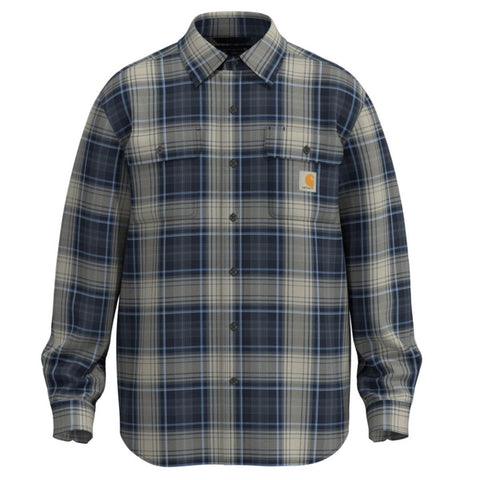 Men's Big and Tall Hubbard Loose Fit Heavyweight Flannel Long-Sleeve Plaid Shirt 107013