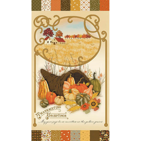Bountiful Collection Thanksgiving Greetings Cotton Craft Panel P17869