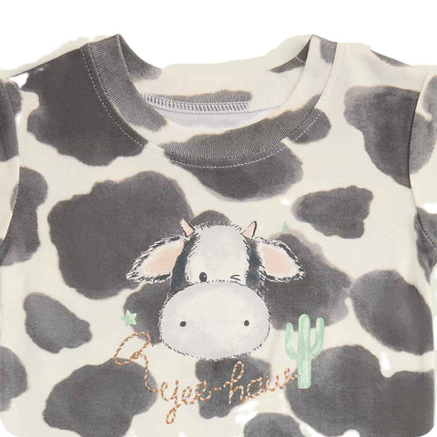 Closeup of top of Warmies Toddler Short Sleeve Capybara Pajamas
