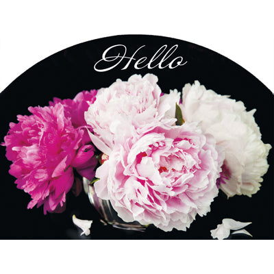 Spring & Summer Outdoor Plaque Peonies on Black background