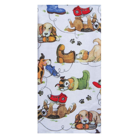 Playful Puppies Shoes Dual Purpose Terry Towel R8249