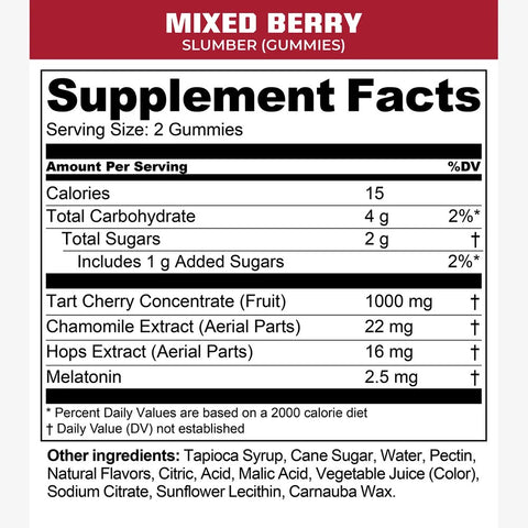 Nutrition info about Slumber Gummies