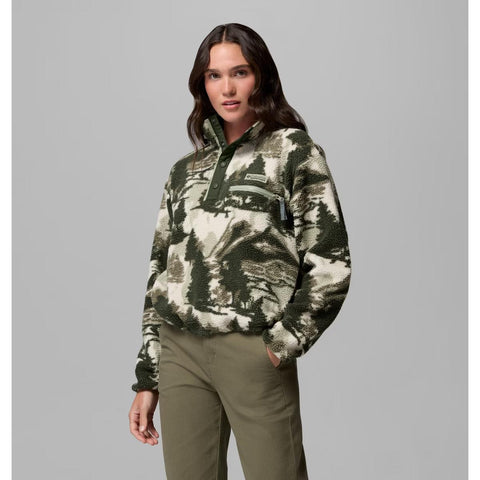Women's Helvetia II Printed Cropped Half Snap Fleece Pullover 209850